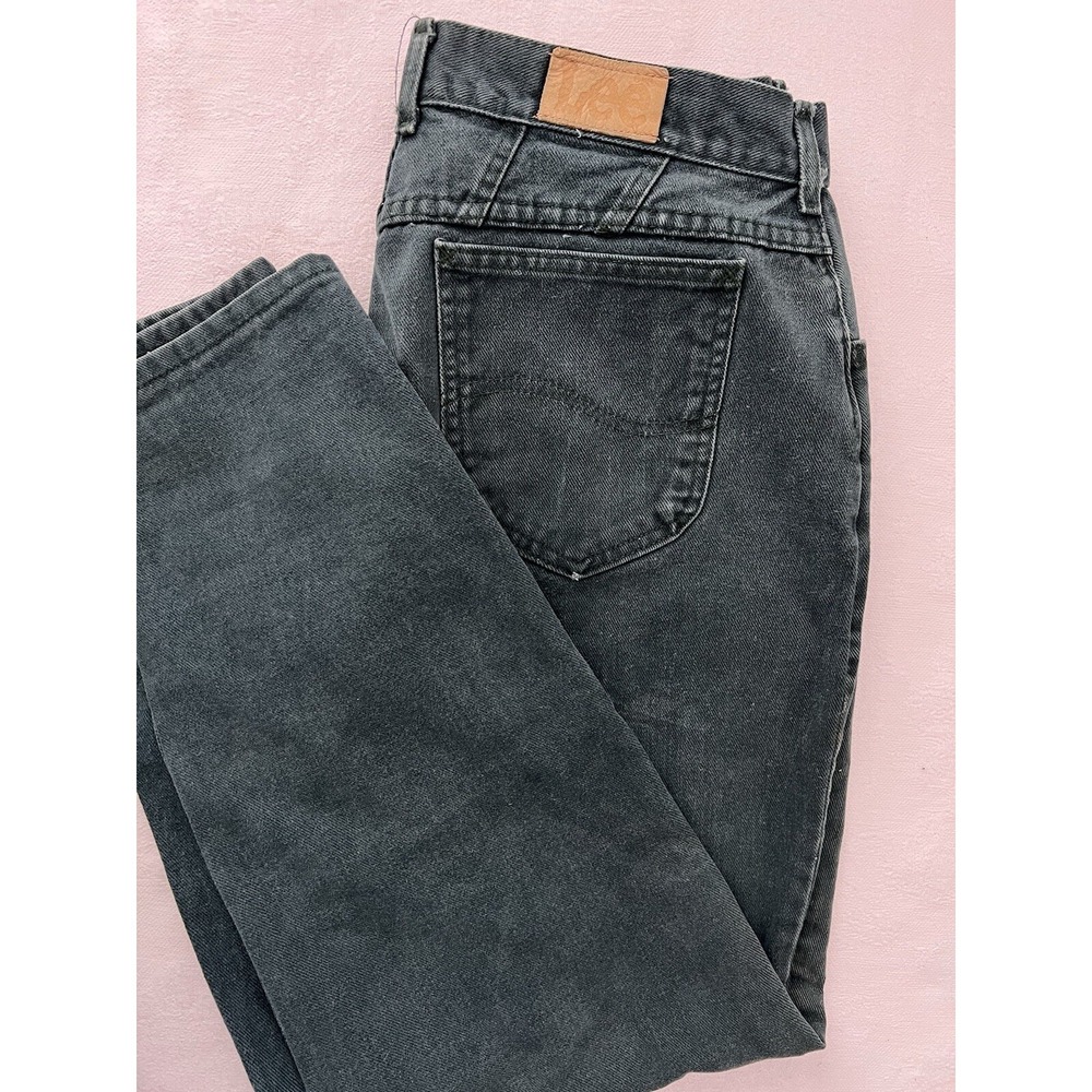 Vintage 90's Lee Jeans Green Denim Women Size 18 Deep Green 34" X 29.5" 14" Rise - Picture 3 of 12